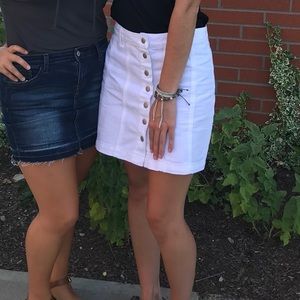 White denim skirt